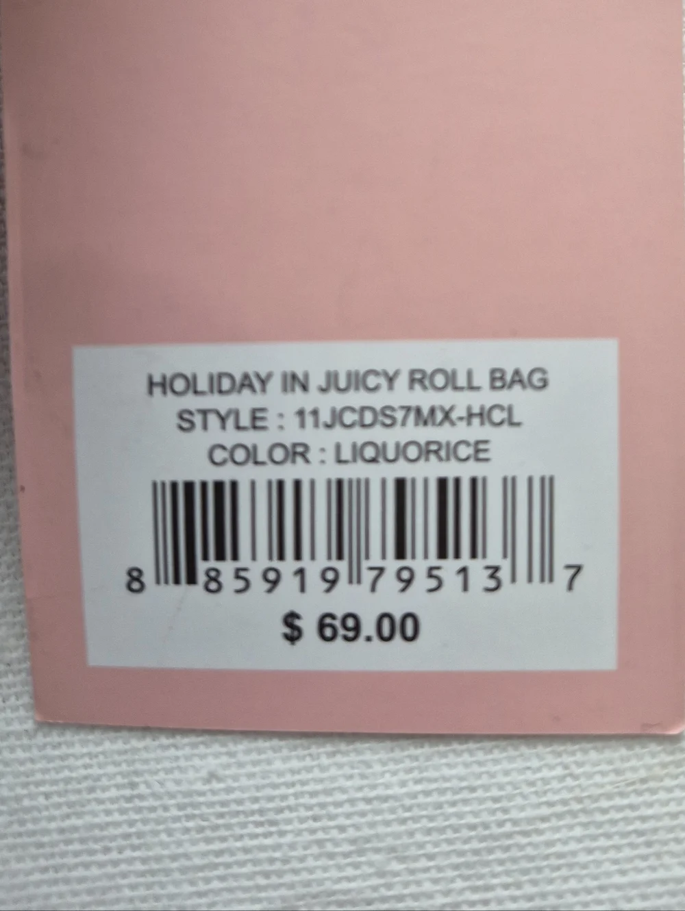 Juicy Couture Black Barrel Bag Heart Charm Teddy Keychain Y2K Crossbody NWT